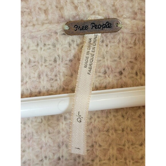 Free People Sidewinder Wool Waffle Knit Pullover Sweater Womens Large Oatmeal - Picture 6 of 8